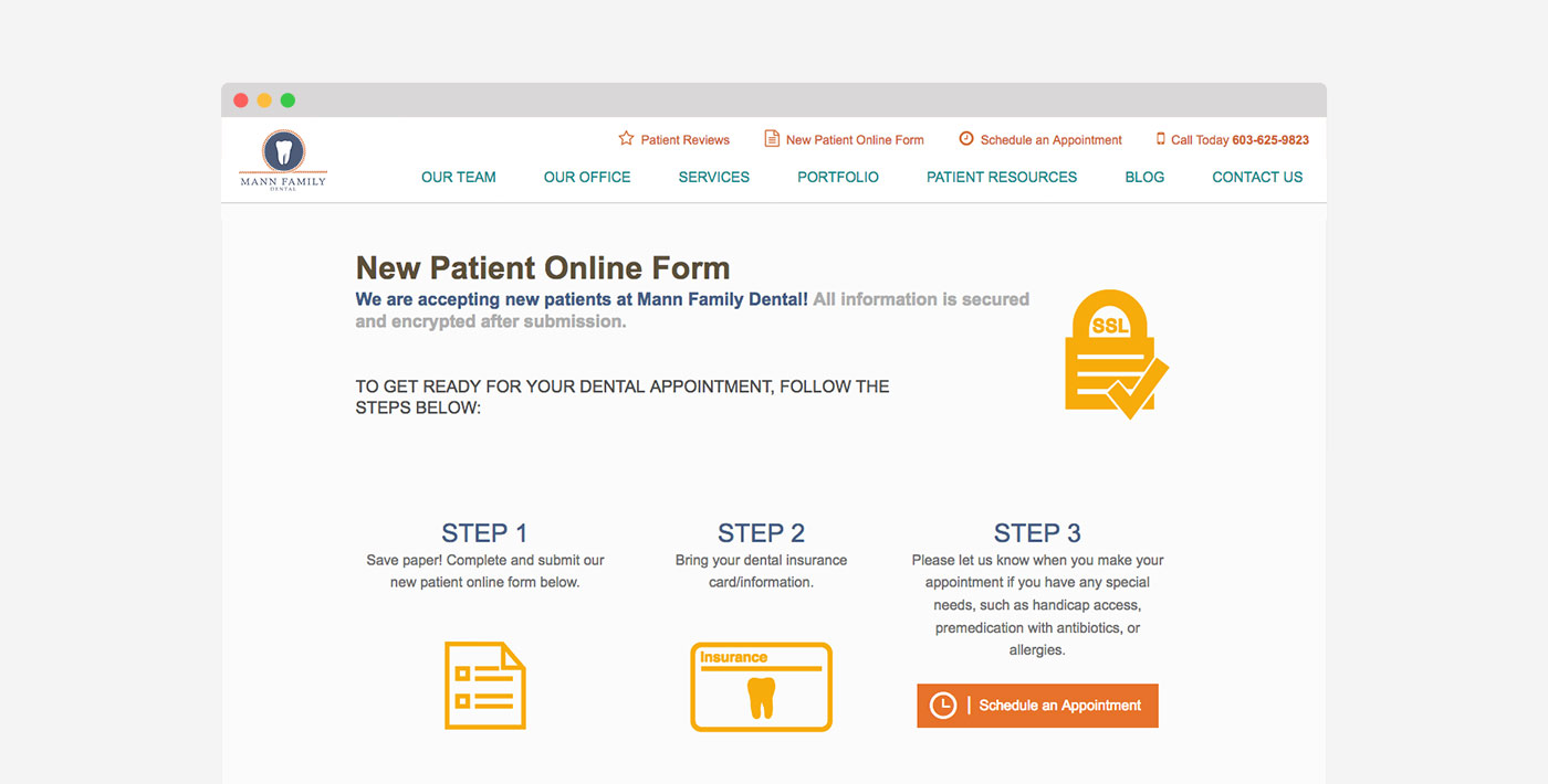 New Patient Form UI
