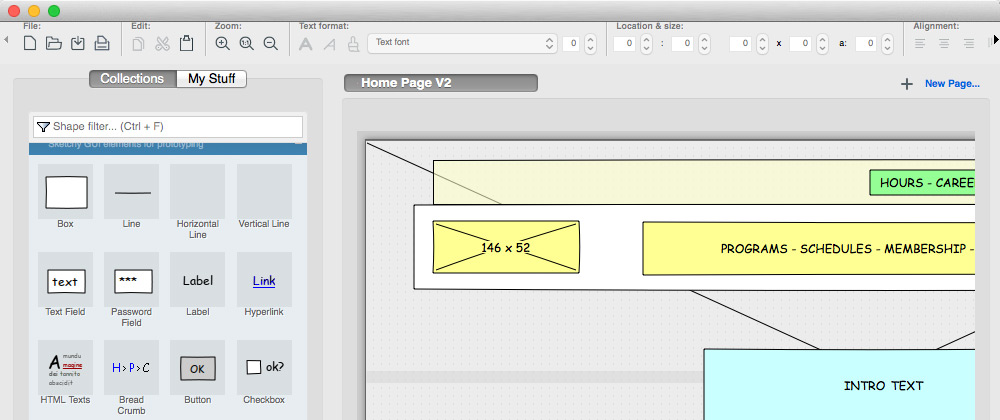 Pencil - Prototyping Tool Wireframe Example